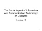 Seminars in IT for Businesses - Lecture 9: The social impact of information and communication technology on business