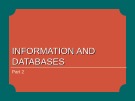 Seminars in IT for Businesses - Lecture 13: Information and databases (Part 2)