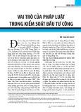 Vai trò của pháp luật trong kiểm soát đầu tư công