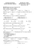 Đề kiểm tra 45 phút môn Giải tích 11 năm học 2016-2017 – Trường THPT Đoàn Thượng