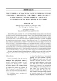 The “general school education introductory English curriculum for grade 1 and grade 2”: A new innovation in foreign language general school education in Vietnam