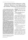 Representation model of requests to web resources, based on a vector space model and attributes of requests for HTTP protocol