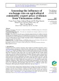 Assessing the influence of exchange rate on agricultural commodity export price: Evidence from Vietnamese coffee