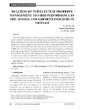 Relation of intellectual property management to firm performance in the textile and garment industry in Vietnam