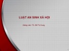 Bài giảng Luật An sinh xã hội: Bài 1 - TS. Đỗ Thị Dung