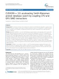 CUDASW++ 3.0: Accelerating Smith-Waterman protein database search by coupling CPU and GPU SIMD instructions