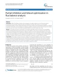 Partial inhibition and bilevel optimization in flux balance analysis