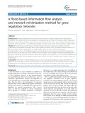 A flood-based information flow analysis and network minimization method for gene regulatory networks