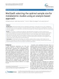 MetSizeR: Selecting the optimal sample size for metabolomic studies using an analysis based approach