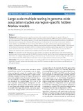 Large-scale multiple testing in genome-wide association studies via region-specific hidden Markov models