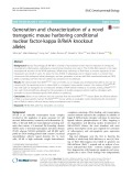 Generation and characterization of a novel transgenic mouse harboring conditional nuclear factor-kappa B/RelA knockout alleles