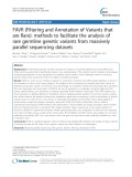 FAVR (Filtering and Annotation of Variants that are Rare): Methods to facilitate the analysis of rare germline genetic variants from massively parallel sequencing datasets