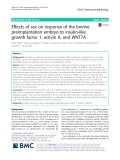 Effects of sex on response of the bovine preimplantation embryo to insulin-like growth factor 1, activin A, and WNT7A