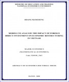 Abstract of Economics Doctoral thesis: Models to analyze the impact of foreign direct investment on economic restructuring in Vietnam