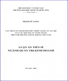 Luận án Tiến sĩ Quản trị kinh doanh: Các nhân tố ảnh hưởng đến thiên vị đầu tư cục bộ của các nhà đầu tư nước ngoài trên thị trường chứng khoán Việt Nam