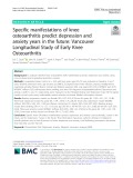 Specific manifestations of knee osteoarthritis predict depression and anxiety years in the future: Vancouver Longitudinal Study of Early Knee Osteoarthritis