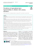 Prevalence of generalized joint hypermobility in children with anxiety disorders