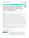 Exercise for people with a fragility fracture of the pelvis or lower limb: A systematic review of interventions evaluated in clinical trials and reporting quality