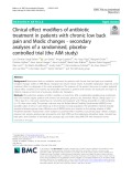 Clinical effect modifiers of antibiotic treatment in patients with chronic low back pain and Modic changes - secondary analyses of a randomised, placebocontrolled trial (the AIM study)