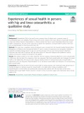 Experiences of sexual health in persons with hip and knee osteoarthritis: A qualitative study