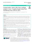 Compensation claims after knee cartilage surgery is rare: A registry-based study from Scandinavia from 2010 to 2015