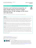 Structure and mechanical properties of high-weight-bearing and low-weightbearing areas of hip cartilage at the microand nano-levels