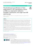 Threshold-based quantification of fatty degeneration in the supraspinatus muscle on MRI as an alternative method to Goutallier classification and single-voxel MR spectroscopy