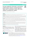 Do knee abduction kinematics and kinetics predict future anterior cruciate ligament injury risk? A systematic review and metaanalysis of prospective studies