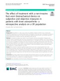 The effect of treatment with a non-invasive foot worn biomechanical device on subjective and objective measures in patients with knee osteoarthritis-a retrospective analysis on a UK population