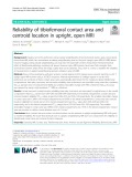 Reliability of tibiofemoral contact area and centroid location in upright, open MRI