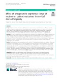 Effect of preoperative segmental range of motion on patient outcomes in cervical disc arthroplasty