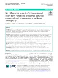 No differences in cost-effectiveness and short-term functional outcomes between cemented and uncemented total knee arthroplasty