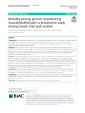 Mortality among persons experiencing musculoskeletal pain: A prospective study among Danish men and women