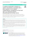 A multisite longitudinal evaluation of patient characteristics associated with a poor response to non-surgical multidisciplinary management of low back pain in an advanced practice physiotherapist-led tertiary service