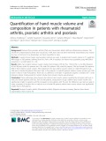 Quantification of hand muscle volume and composition in patients with rheumatoid arthritis, psoriatic arthritis and psoriasis
