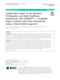 Collaborative model of care between Orthopaedics and allied healthcare professionals trial (CONNACT) – a feasibility study in patients with knee osteoarthritis using a mixed method approach