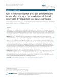 Pax4 is not essential for beta-cell differentiation in zebrafish embryos but modulates alpha-cell generation by repressing arx gene expression