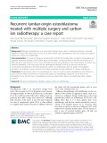 Recurrent lumbar-origin osteoblastoma treated with multiple surgery and carbon ion radiotherapy: A case report