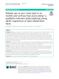 Nobody says to you “come back in six months and we’ll see how you’re doing”: A qualitative interview study exploring young adults’ experiences of sport-related knee injury