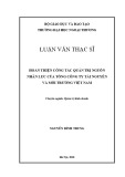 Luận văn Thạc sĩ Quản trị kinh doanh: Hoàn thiện công tác quản trị nguồn nhân lực của Tổng công ty Tài nguyên và Môi trường Việt Nam