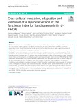 Cross-cultural translation, adaptation and validation of a Japanese version of the functional index for hand osteoarthritis (JFIHOA)