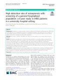 High detection rate of osteoporosis with screening of a general hospitalized population: A 6-year study in 6406 patients in a university hospital setting