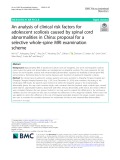 An analysis of clinical risk factors for adolescent scoliosis caused by spinal cord abnormalities in China: Proposal for a selective whole-spine MRI examination scheme