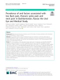 Prevalence of and factors associated with low Back pain, thoracic spine pain and neck pain in Bashkortostan, Russia: The Ural Eye and Medical Study