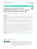 A systematic review of the role of inflammatory biomarkers in acute, subacute and chronic non-specific low back pain