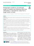 Perioperative predictors of prolonged length of hospital stay following total knee arthroplasty: A retrospective study from a single center in China