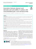 Association between physical work demands and work ability in workers with musculoskeletal pain: Cross-sectional study