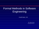 Lecture Formal methods in software engineering: Formal specification