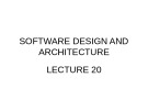 Lecture Software design and architecture – Chapter 20