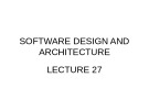 Lecture Software design and architecture – Chapter 27
